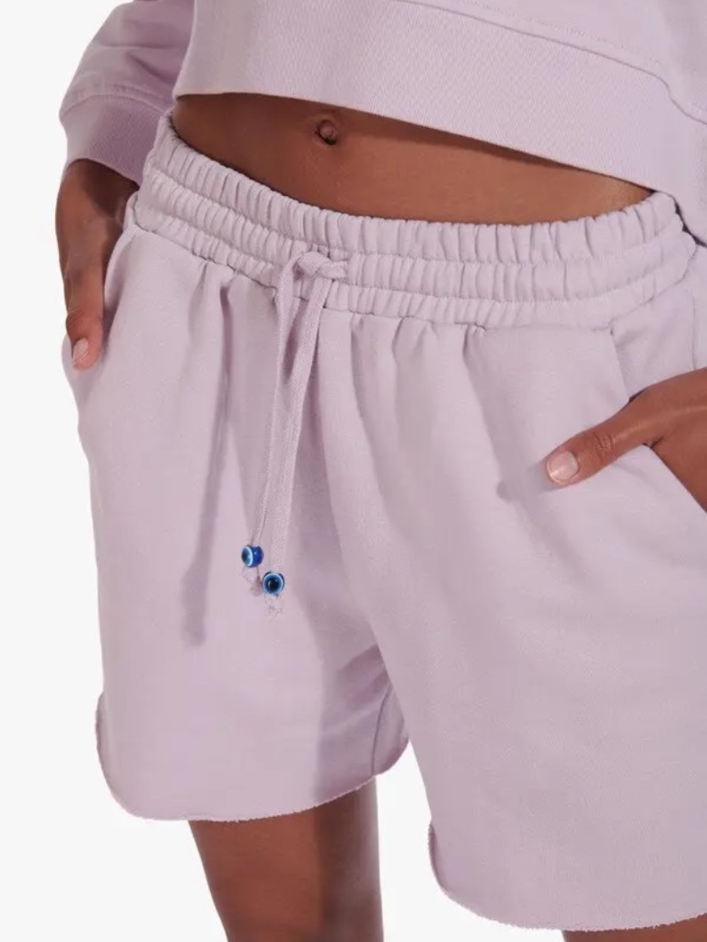 STAUD Lavender Drawstring Sweatshorts